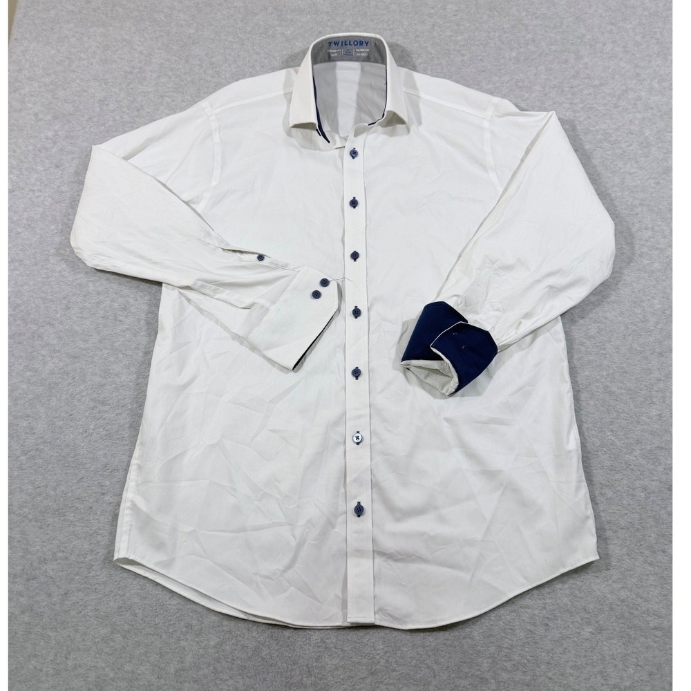 Twillory Dress Shirt Mens 16 32/33 White  Performance Traditional Fit